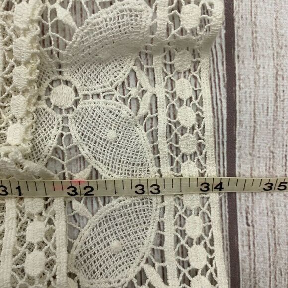 Hazel 100% cotton striped dress with lace size medium women - Picture 11 of 13